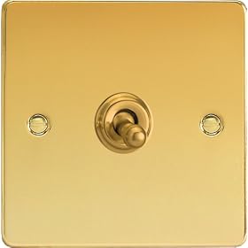 Varilight - 1G 1 or 2W 10A Classic Toggle Switch Dimension Polished Brass - XDVT1