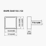 T15 Series Quad Soldering Tip 15.80mm x 15.80mm for FM-2027 Iron