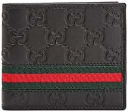 Godisdesigner Men's Black / Coffee Italy Leather GG Embossing Bifold Wallet (Black)