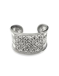 Beautiful Sterling Silver Balinese Banded Flower Cuff