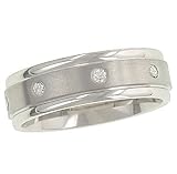 6mm Satin/Polished Gypsy Style Diamond Band .25cttw