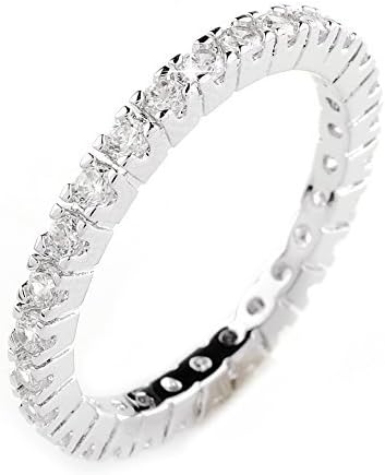 Aiyaya® Ring 2mm Thin Top Female Swiss Micro Pave Cz Ring Sz-9 ...