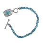Sterling Silver Turquoise Beaded Bracelet with Reversible Mosaic River Valley Inlay Charm