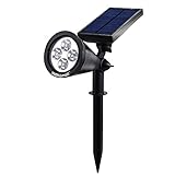 GOSHOPガーデンライト ソーラー充電式LEDライト内蔵2200mAh 18650　リチウム電池　IP65防水スポットライトアウトドアライト 屋外照明 夜間自動点灯車道/歩道/芝生/庭などに適用 (