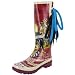 ED HARDY Christian Audigier Womens Seattle Rain Boots Rubber Shoes Wellies Tattoo Burgundy