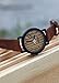 CUCOL Eco Faux Wooden Dial Watches for Men and Women Leather Band Casual Wristwatch