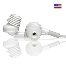 ACOUSTIBUDS - Premium Adapters for Earphones AND Bluetooth Headsets. A new solution for in-ear audio. MADE IN THE USA. Adapters only, earphones not included. White, Two Pair & Two Sizes.