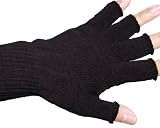 Unisex Warm Half Finger Stretchy Knit Gloves
