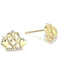 Disney "Princess" Girls 14k Crown Stud Earrings