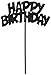 Flashing Black Happy Birthday Cake Topper Decoration