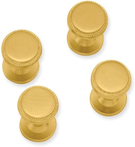 Gold-plated Four Piece Florentined Beaded Tuxedo Studs KW589