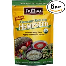 Nutiva Hempseeds, Shelled, Pouch 8.00 OZ (Pack of 6)