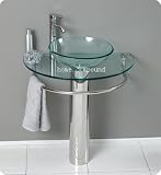 30 Bathroom Pedestal Vanity Glass Vessel Sink Set