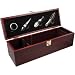 5-Piece Cherry Tone Wood Wine Basics Set with Corkscrew and Gift Box