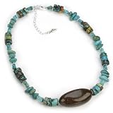Barse Sterling Silver Turquoise & Bronzite Necklace