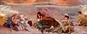 Upon the Shore a Mermaid Fair Art Poster Print by Lisa Jane, 20x8