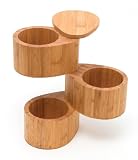 Lipper International 8225 Bamboo Salt and Spice Box with Swivel Cover, 3-Tier