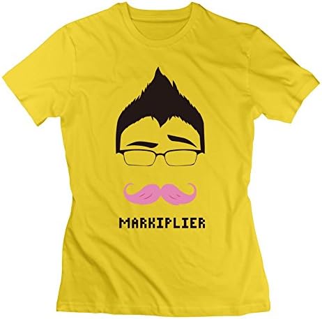 HeZone Women's Markiplier Warfstache Logo T-shirts Yellow S
