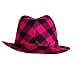 41GftWizW1L. AA75  FUCHSIA & BLACK CLASSIC CHECKERED FEDORA HAT