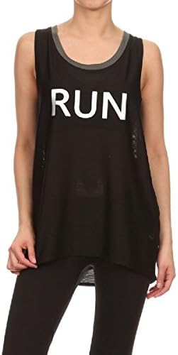 Womens Loose Run-T Athletic/Running/Training Tank top, Black and White Colors Available