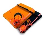E-volve reversible neoprene sleeve case cover for netbook / laptop / notebook - Flare design - in size: 6 inch 6" / (15.24 cm) / color: Orange / compatible with (Sony Reader PRS-500 PRS500 PRS505 / PRS-700 PRS700 / PRS-600 PRS600 Touch)