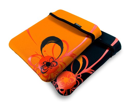 E volve reversierbare Neopren / Neoprenschutzhülle Hülle Tasche Sleeve case für Notebook / Laptop / Netbook Flare design in Größe 8.9 Zoll / 8.9 (universal) / (22.86 cm) / Farbe: Orange / Kompatibel mit (Acer Aspire One A110 / One A150) dell 22 zoll