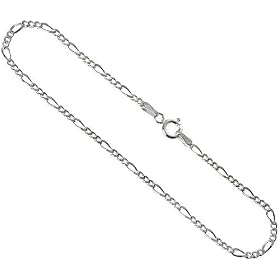 Sterling Silver 2.3 mm (1/16 inch) Figaro Chain Necklace NICKEL FREE, 16 in.: Jewelry