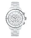 Chanel J12 White Ceramic Diamond Dial Chronograph Mens Watch H2009
