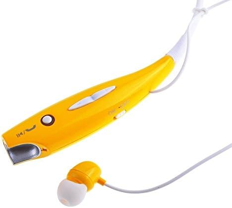 HV-800 Wireless Bluetooth Music Stereo Universal Headset Headphone Vibration Neckband Style for iPhone iPad Samsung (Yellow)