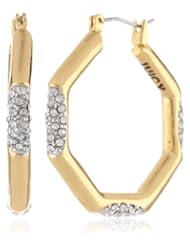 Juicy Couture Pave Station Octagon Hoop Earrings