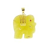 41GfxVs3ARL. SL160  14 KT Yellow Gold & Yellow Jade Pendant Elephant 14K Charm