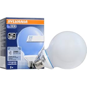 Sylvania 78511 LED Bulb in G30 Shape Emitting Blue Light Medium Screw Base White Frost... by Sylvania