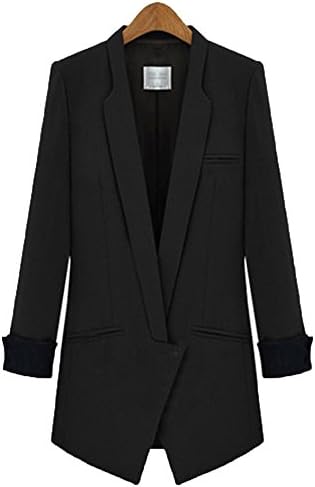 Fairyland7 Ladies Work Blazers Suits Plus Size Slim Blazer Jackets (XL, black)