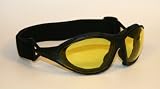 Motorradbrille schwarz, Gläser gelb getönt