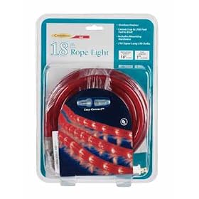 Noma #55133-88 HW 18' RED Rope Light Set