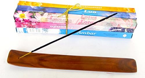 Birthday Gift ,Meditation Gift, Love's Gift, Incense Gift Set, Nine Elegant Incense Packs with Flat Wood Burner, Fever Have Jasmine, Green Tea, Citronella, Dragon Blood, Frankincense, Rose Rouge, Patchouli Vanilla, Lotus, Amber, Love, Moon, Gift of Meditation, Serenity and Peace