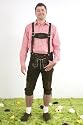Edelnice - Herren Knielederhose mit Hosentr&auml;gern aus 100% echtem feinsten Wildleder - dunkelbraun