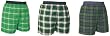 FALSE FLY - 3 Pack Lot Assorted Green Unisex Flannel Tartan Check Cotton Plaid boxers boxer shorts exposed waist false fly