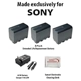 Buy 3 Pack Of Li-Ion Extended Life Replacement Battery for Sony NP-F970 NP-F960... by Sunset
