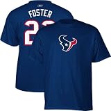 Arian Foster Houston Texans NFL Name and Number Tee by Reebok (Navy)(Size=X-LARGE)
