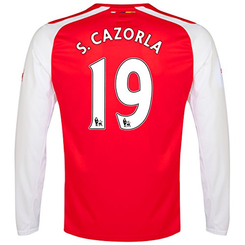 Arsenal Home 2014/15 Long Sleeve Jersey (Official Puma) with S Cazorla 19 - Size Large