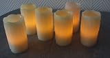Echtwachs LED-Kerzen mit Ladestation (6er Set)