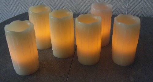 Echtwachs LED-Kerzen mit Ladestation (6er Set)
