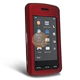 Red Rubber Feel Snap-On Cover Hard Case Cell Phone Protector for LG Vu CU92 ....