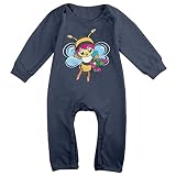 【Dera Princess】 ベビー 男の子 女の子 オーバーオール 長袖 0-24M ミツバチは花を生けます ジャンプスーツ