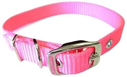 Hamilton 5/8-Inch by 14-Inch Single Thick Nylon Deluxe Dog Collar, Hot Pink