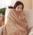 Sunbeam Microplush Throw Camelot Cuddler Heated Electric Warming Heating Blanket, Mushroom Beige