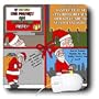 Rich Diesslins Funny Christmas Cartoons - Santa Tries to Compete with Company Christmas Commercials - Mouse Pads