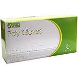 Green Direct Disposable Food Preparation Poly Gloves, Box of 500, Size Large