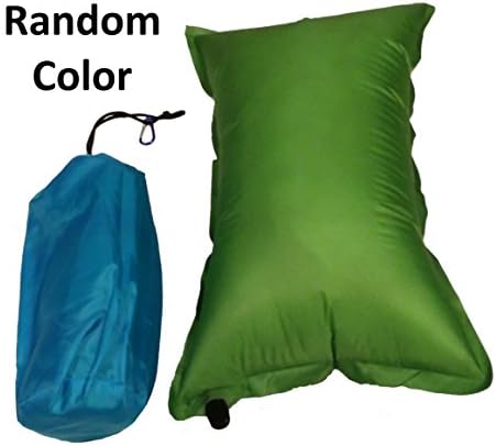Inflatable Camping Pillow, Lightweight, Compressible, Compact &amp; Portable Equipment, Best Gear for Backpacking, Includes Free Carabiner, Sales By Your Hardcore Outdoors (Random Color)